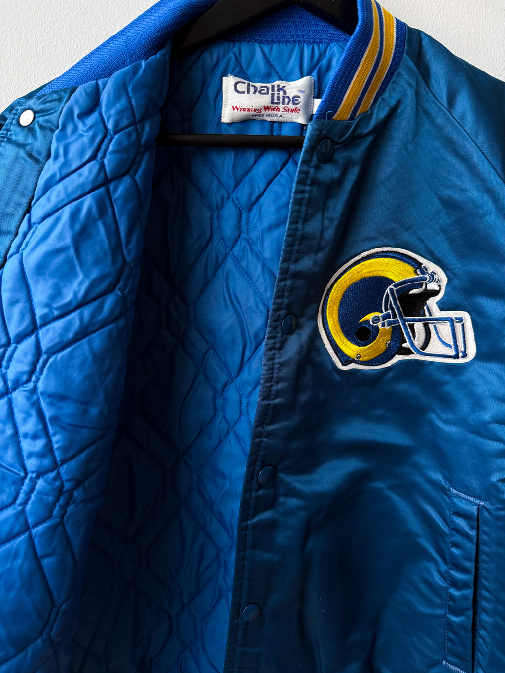 Los Angeles Rams Satin Bomber (S/M) - från Chalk Line (ca 1988)